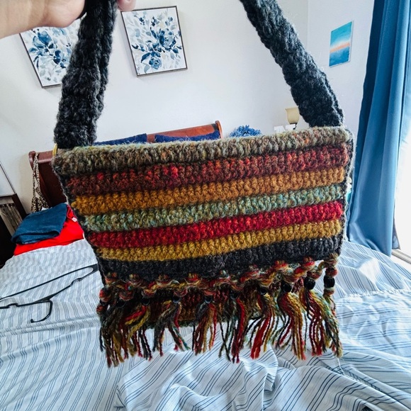 Multicolor Handwoven Fringe Bag - Picture 8 of 8